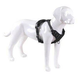 No-Pull Dog Harness and Leash Set,5ft Dog Leash, Adjustable Soft Padded Dog Vest, Reflective No-Choke Pet Oxford Vest with Easy Control Handle for Small and Large Dogs (Black-L with Leash)