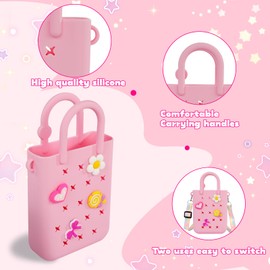 Rolling Art Silicone Hole Handbag Toddler Purse With Adjustable Shoulder Strap Can Be Diy Decoration, Girls Birthday Gift (orange)