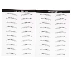 OHPHCALL 20 Pairs Water-resistant Eyebrow Stickers Hair-like Simulation for Women Brow Stencil Set