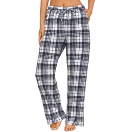 FLYCURVY Plus Size Women Pajama Pants Soft Long Sleep Lounge Pants Drawstring Star Floral Printed with Pocket L-5XL