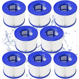 SLSM Screw-in Hot Tub Filter Cartridges Replacement for All RELXTIME, ALEKO, Wejoy, Aquaspa Spa,Clever Spa Filter,Threaded Filter for Inflatable Hot Tubs & Massage Pools (8 Pcs)