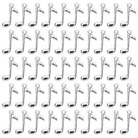 PPhtony Metal Musical Symbol Note Charms Music Theme Instrument Pendant for Bracelet Earring Necklace Keychain Jewelry Making Cards Scrapbook Gift Christmas Ornaments DIY Craft, 50PCS (Silver)