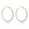 Pearl Hoop Earrings for Women Fashion Dangle Hypoallergenic Layer Earrings