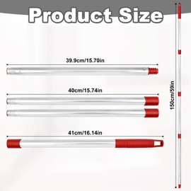 Mop Handle Replacement Compatible with O-Ceda EasyWring Spin Mop 4-Section Adjusted 30-to-58 inch Mop Replacement Stick American Threaded Joint (Only Replace Mop Handles are Included)