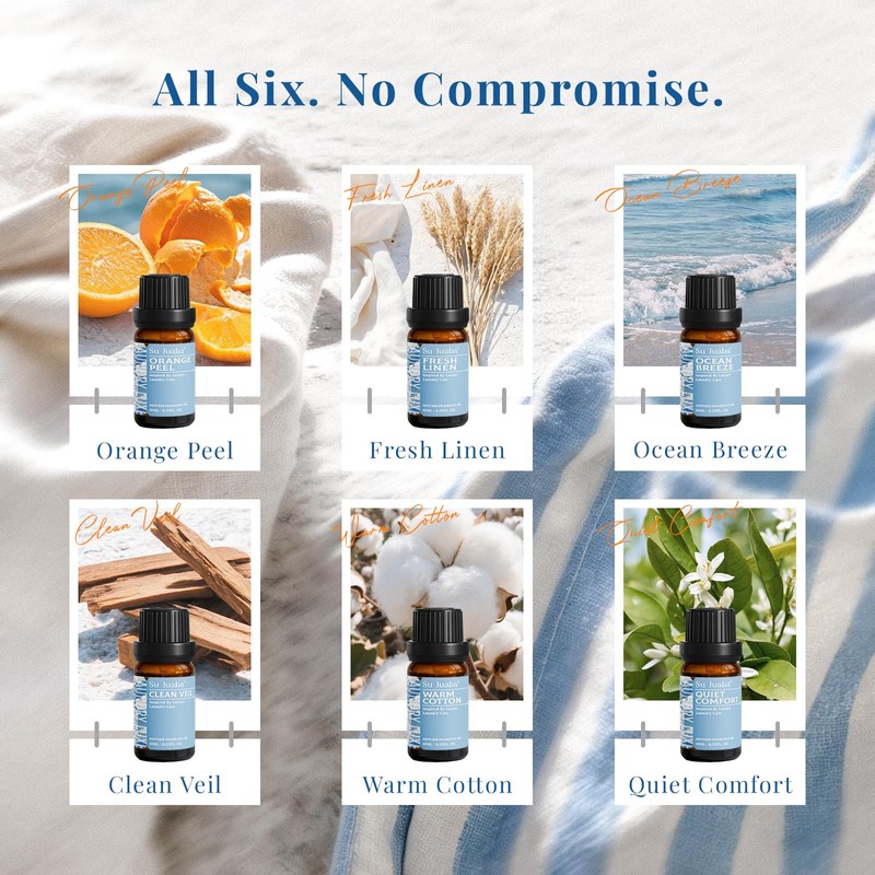 Laundry Fragrance Oil Set, Long-Lasting Scent for Dryer Balls 10ml