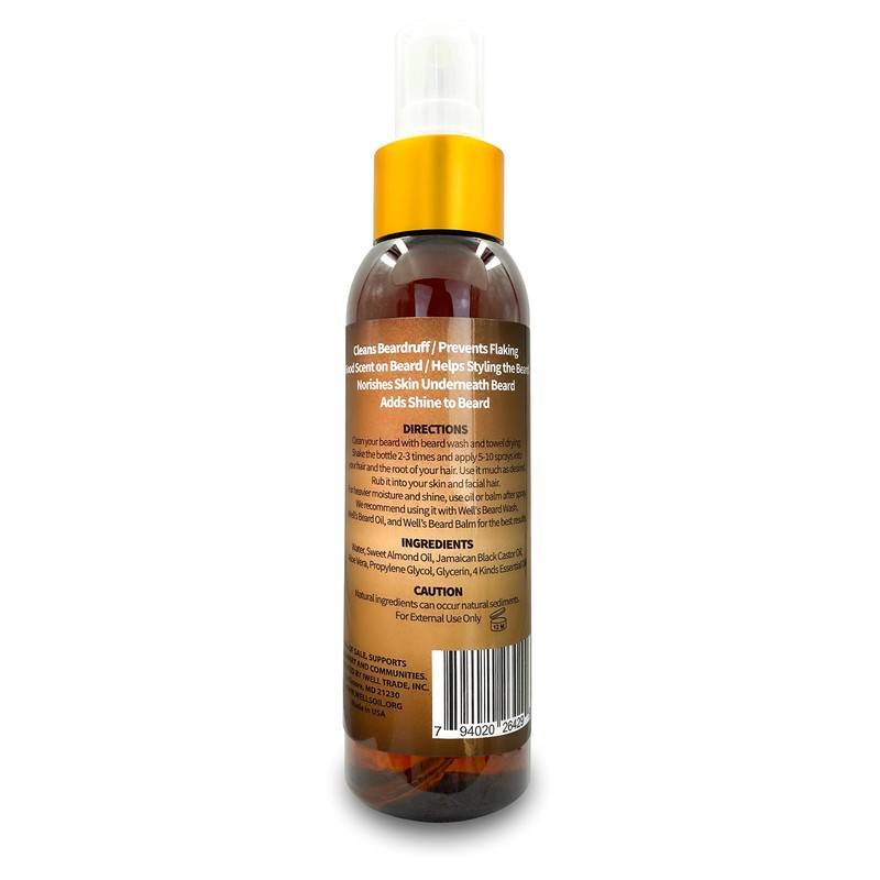 Well's Oil Mega Growth Beard Spray | Original Scent |
