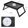 Kaukinye Bamboo Bed Tray Table with Foldable Legs, Breakfast Tray,