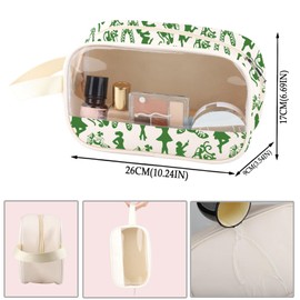ZJXHPO Irish Dancer Clear Makeup Bag Eat Sleep Ireland Dance PU Leather Cosmetic Bag with Handle (C-Irish Dance PU)