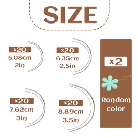 80 PCS Curved Needles, 4 Sizes Curved Sewing Needles Upholstery Weaving Needles C-Shaped Leather Needles for Leather Projects Carpet or Canvas Wig Making