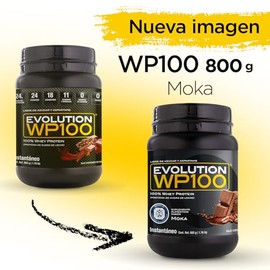 EVOLUTION, Protena de Suero de Leche, WP100, Whey Protein, 18 Aminocidos, Sin Gluten, Sugar Free, Post Workout, Sabor Moka, 24 Porciones, 800g        