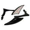 MotorToGo 1Pair Black CNC Spear Style Motorcycle Rear View Mirrors