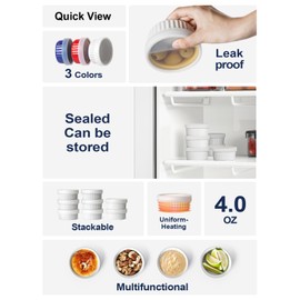 LE TAUCI Ramekins with Lids, 4 OZ Ramekins Oven Safe, Creme Brulee Ramekin Bowls, Ceramic Souffle Dishes with Covers, Custard Cups for Baking, Pudding, Serving Dip, Ice Cream, Set of 4, White