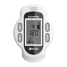 KLIQ MicroNome - Mini Rechargeable Digital Metronome - with Speaker (Digital Volume, Beat and Tempo Adjustment) Designed for use with Piano, Guitar, Saxophone, Flute, Violin, Drum (White)
