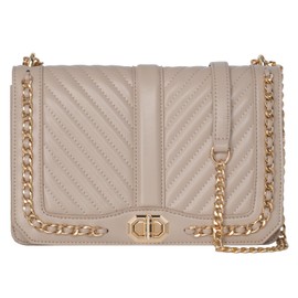 ICOLRAE Small Quilted Crossbody Bag for Women Vegan Leather Trendy Shoulder Bag Cute Designer Phone Wallet Clutch Purse (Sandy)