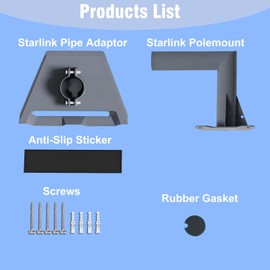 WHYIOFC Starlink V3 Mount Wall Mount, Starlink V3 Roof Mount, Vertical Starlink Gen 3 Mounting Kit for Starlink Internet Kit Satellite with Starlink Pole Mount Adapter (Short)