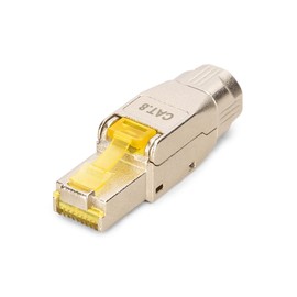 DIGITUS DN-93838 - Network Connector Cat 8.1 - 1 Piece - 360° Shielded - RJ45 Field Connector Cat-8.1 - Tool-free Assembly - 2000 MHz - 25/40GBase-T - 40 Gbps - AWG 26/7 to AWG 22/1