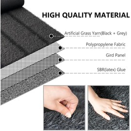 Goasis Lawn Artificial Outdoor Grass Customized Sizes, Fake Grass Gray Zebra Stripe Mat, 1" Pile Height Astroturf Carpet for Landscape, Balcony, Roof, Garden, Park, Kindergarten, 1 x 68 Feet