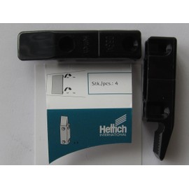 'HETTICH Mounted Fitting "Multiclip for Screwing On/64 x 15 x 15 mm, Set of 4 Black Plastic, 89348 + 49572
