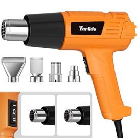 Tarlido Heat Gun 1500W 572°F-932°F(300°C-500°C) Fast Heating Heavy Duty Hot Air Gun Kit Variable Temperature Control Overheat Protection with 4 Nozzles for Crafts, Shrinking Pvc, StrippingPaint