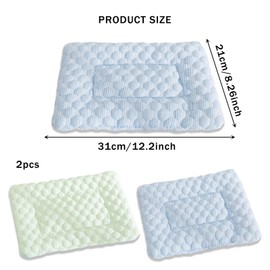 FOSDICK 2PCS Rabbit Cooling Pad, 32x21cm Hamster Cooling Pad Summer Ice Silk Sleeping Bed for Rabbit Bunny Hamster Puppy Guinea Pigs Cool Pad