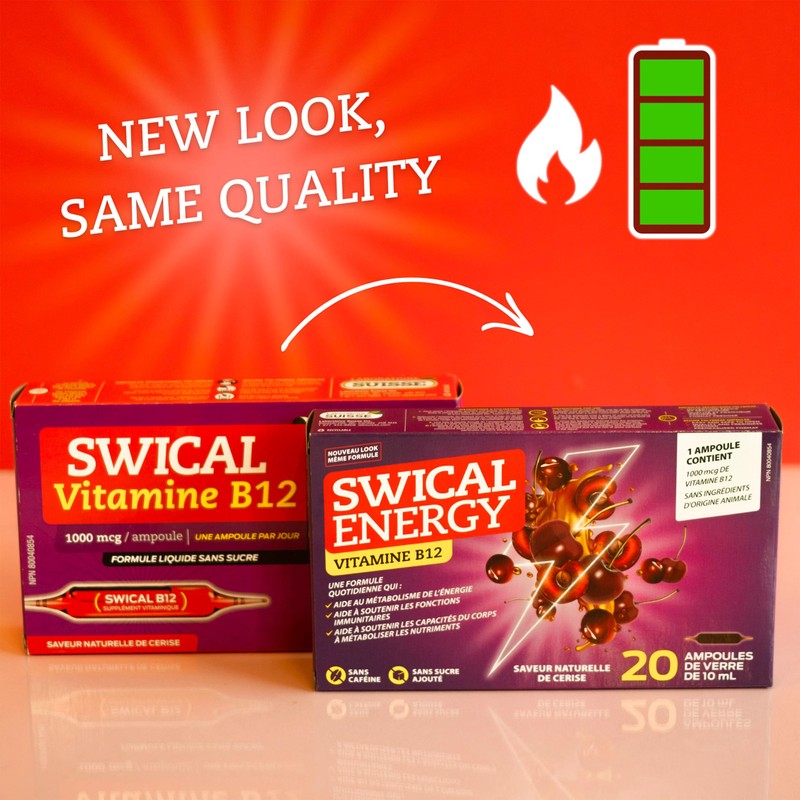 SWICAL Swical Energy B12 C 20 ampoules C Cherry flavour