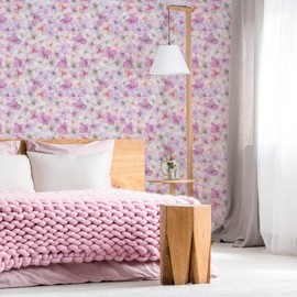 VaryFloral Pink Floral Wallpaper Colorful Hydrangea Petals Flower Wallpaper Peel and Stick for Girls Bedroom Removable Sticky Decorative Floral Contact Paper for Cabinet Shelf 12"x118"