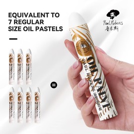 Paul Rubens Jumbo White Oil Pastels - 2 Pack (60g Each, 0.79"x4.72"), Extra Soft & Creamy, Professional Blendable Pastel Sticks for Artists, Students, Sketching & Large Areas