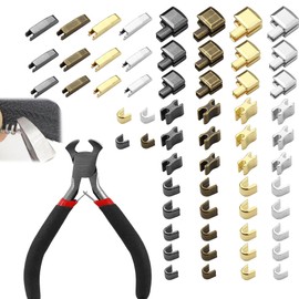 60 Pcs Zipper Repair Kit,Zipper Head Replacement Zip Stopper,Insertion Pin Zippers Bottom with Zip Install Pliers Tool,4 Colors And 3 Sizes Metal Zippers Head Slider Retainer for Sewing Clothing Handi