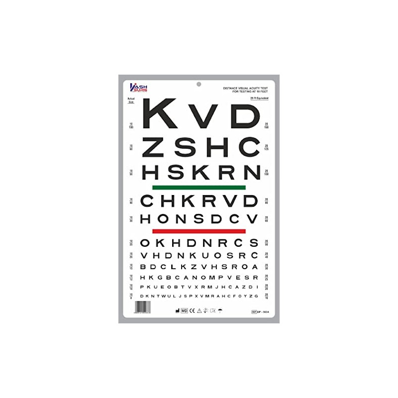 Snellen 30 x 45 cm 10 ft Red Green Bar