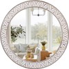 fuxuiwy 20" Round Rustic Mirror Wooden Frame Circle Mirrors, Distressed