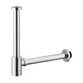 Bottle Trap, Brass Decorative 1 1/4 Bathroom Sink P Trap, Large Body Round Lavatory Waste Drain Kit,Chrome SW-83888C-L.