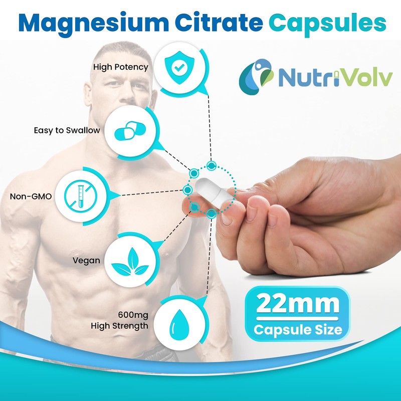 Magnesium Citrate 600mg | Providing 180mg Elemental Magnesium Per Serving