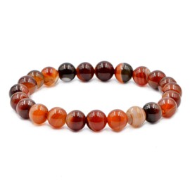 AD Beads Natural Gemstone Round Beads Stretch Bracelet Healing Reiki 8mm (Red Dream Agate)