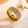 Yimofy Cubic Zirconia Love Rings for Women 18K Gold Plated