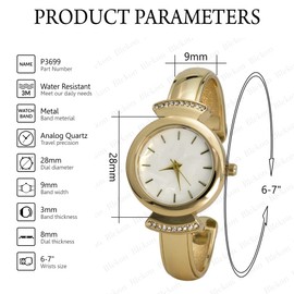 Blekon Collections Womens 28mm Mother of Pearl Dial Simple Classic Design Cuff Bangle Watch (Silver)