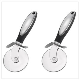 Pizza Cutter, 3.23" Pizza Cutter Wheel, Stainless Steel Pizza Cutter, Smooth Rotating Pizza Wheel Safe with Ergonomic Handle-Black