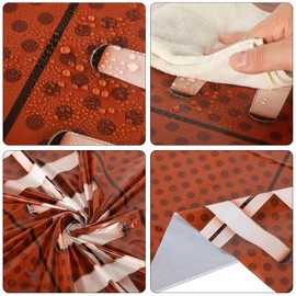 Oudain 6 Pcs Football Party Tablecloth 108 x 54 Inches Rectangle Rugby Table Cloth Disposable Plastic Sport Themed Table Covers for Football Rugby Day Birthday Party Supplies Favors (Chestnut)