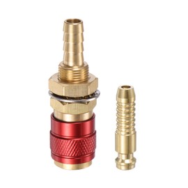 sourcing map 2pcs Gas & Water Quick Connector for Tube Inner 8mm, Red