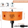 100mm Hole Saw, 3-16/15'' HSS Bi-Metal Hole Cutter with Arbor,