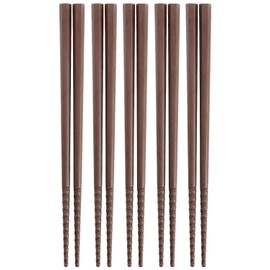Akebono Sangyo PM-104 Tornado Chopsticks, Brown, 7.1 inches (18 cm), Set of 5 Pairs, Made in Japan