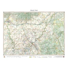 Benchmark Maps Moab, Utah Wall Map (18" x 24" - Front Lamination)
