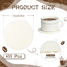 Paper Coasters for Drinks Disposable Coasters Bulk Cardboard Coasters 4 Inch Coasters Disposable Bar Coasters Scalloped Edge Absorbent Round Coasters for DIY Crafts Cup Catering(200 Pcs)