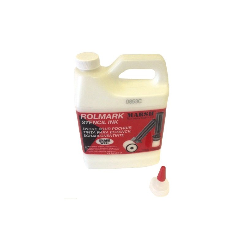 Marsh 20923 Rolmark Stencil Ink, 1 qt Can, White