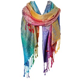 Goood Times Fashion Women's Silk Scarf Luxury Satin Shawl Wraps (Yellow)