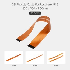Waveshare CSI FPC Flexible Cable for Raspberry Pi 5, 500 mm (2 Pieces), 22 Pin to 15 Pin, Suitable for CSI Camera Modules