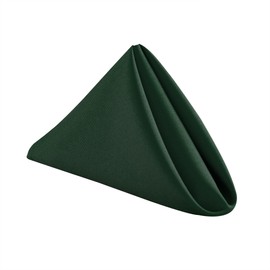 DWCN Cloth Napkins Set of 6 18 x 18 Inch Washable Polyester Dinner Napkins with Hemmed Edges for Restaurant, Party and Wedding-Hunter Green