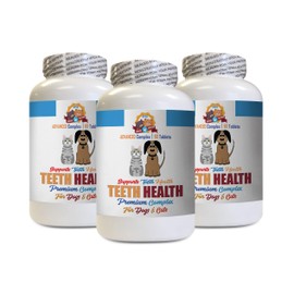 Dog Gum Health - Pets Premium Teeth Health for Dogs and Cats - Oral Gum Teeth Complex Support - Dog Mineral Supplement - 180 Tablets (3 Bottles)