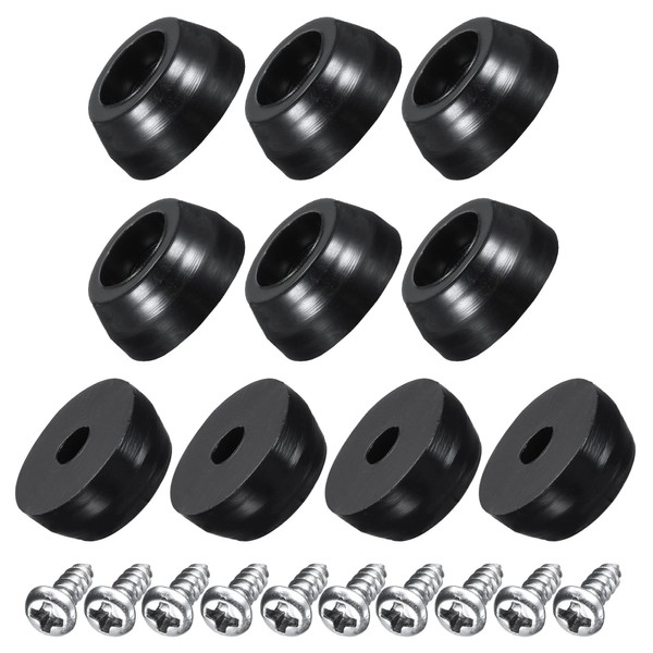 sourcing map Pack of 48 Round Rubber Feet Stainless Steel