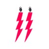 WIcked Cosutmes Adult 80's Neon Pink Lightning Clip On Earings