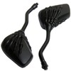 MotorToGo Small 3D Black Skull Hand Rear Motorcycle Mirrors for